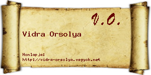 Vidra Orsolya névjegykártya